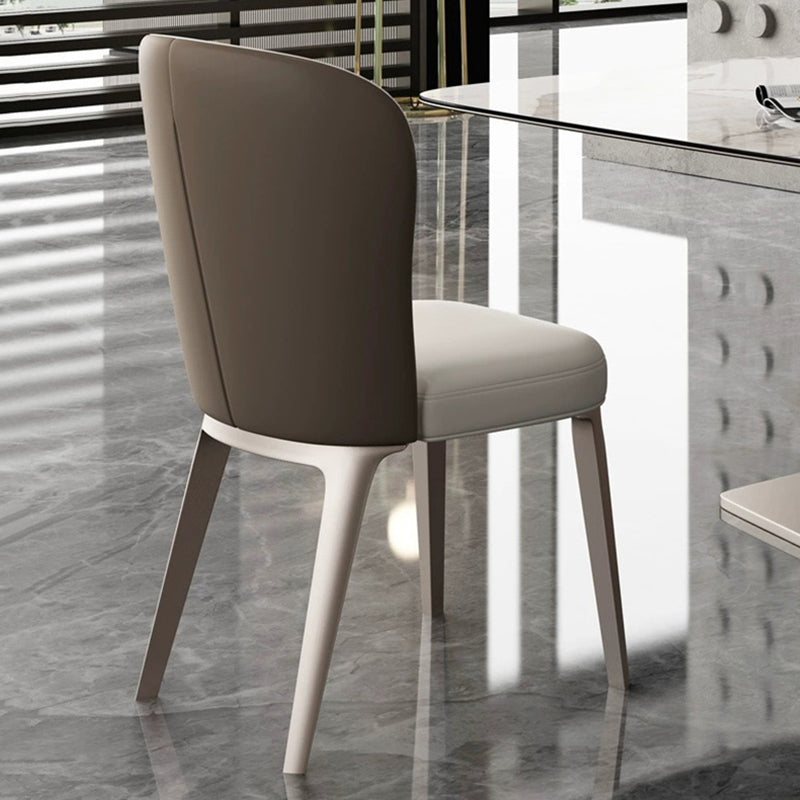 Silla de comedor glamorante silla lateral de comedor sin brazo en cromo
