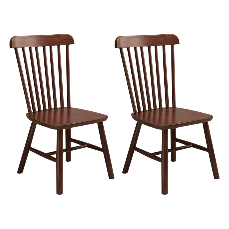 Wood Side Dining Chairs 18.5" Wide Wishbone Armless Chair Set Nut-Brown 2 Piece Set Clearhalo 'Dining Chairs' 'Dining Tables & Seating' 'dining_chair' 'furn' 'furn_dining_chair' 'Furniture' 'Kitchen & Dining Furniture' 6749234