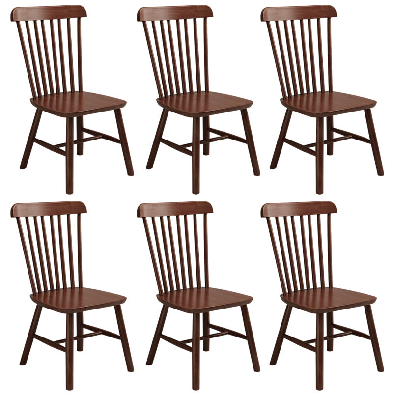 Wood Side Dining Chairs 18.5" Wide Wishbone Armless Chair Set Nut-Brown 6 Piece Set Clearhalo 'Dining Chairs' 'Dining Tables & Seating' 'dining_chair' 'furn' 'furn_dining_chair' 'Furniture' 'Kitchen & Dining Furniture' 6749236