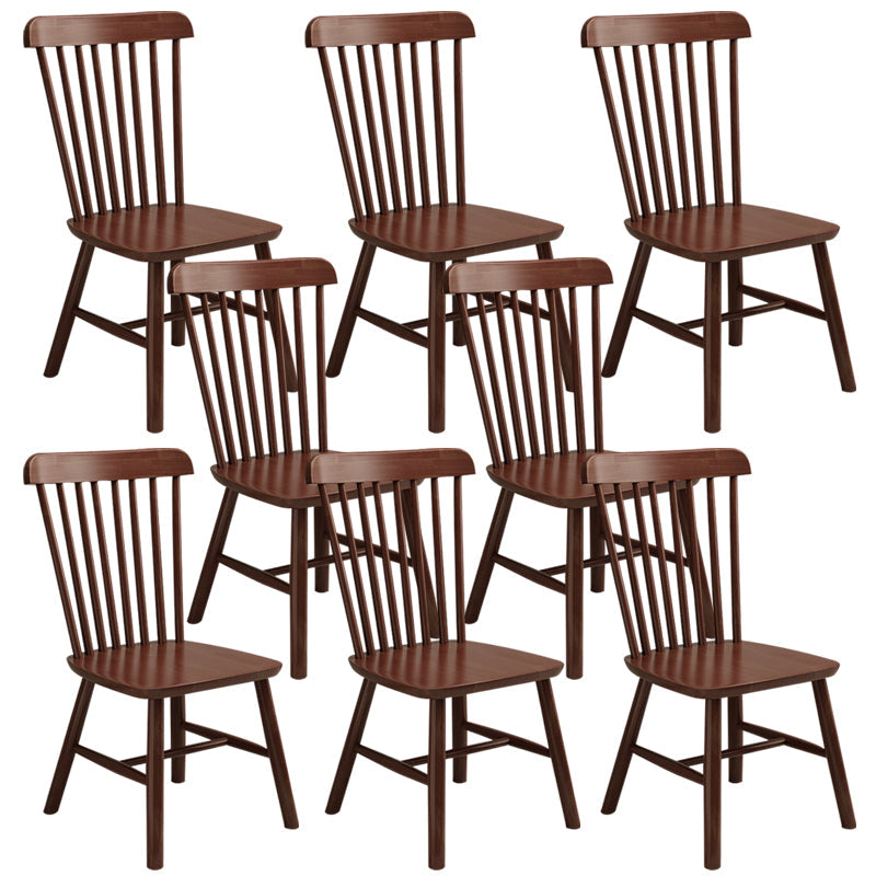 Wood Side Dining Chairs 18.5" Wide Wishbone Armless Chair Set Nut-Brown 8 Piece Set Clearhalo 'Dining Chairs' 'Dining Tables & Seating' 'dining_chair' 'furn' 'furn_dining_chair' 'Furniture' 'Kitchen & Dining Furniture' 6749237