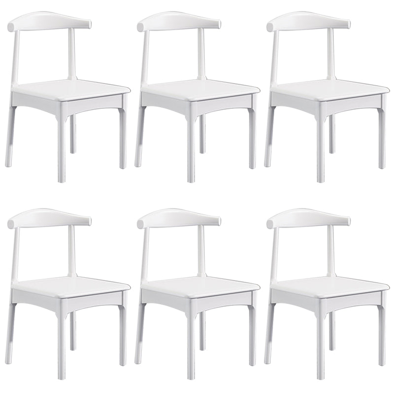 Wood moderne stijl zijstoel open rug armloze stoel voor thuisgebruik