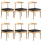 Wood Modern Style Side Chair Open Back Armless Chair for Home Use