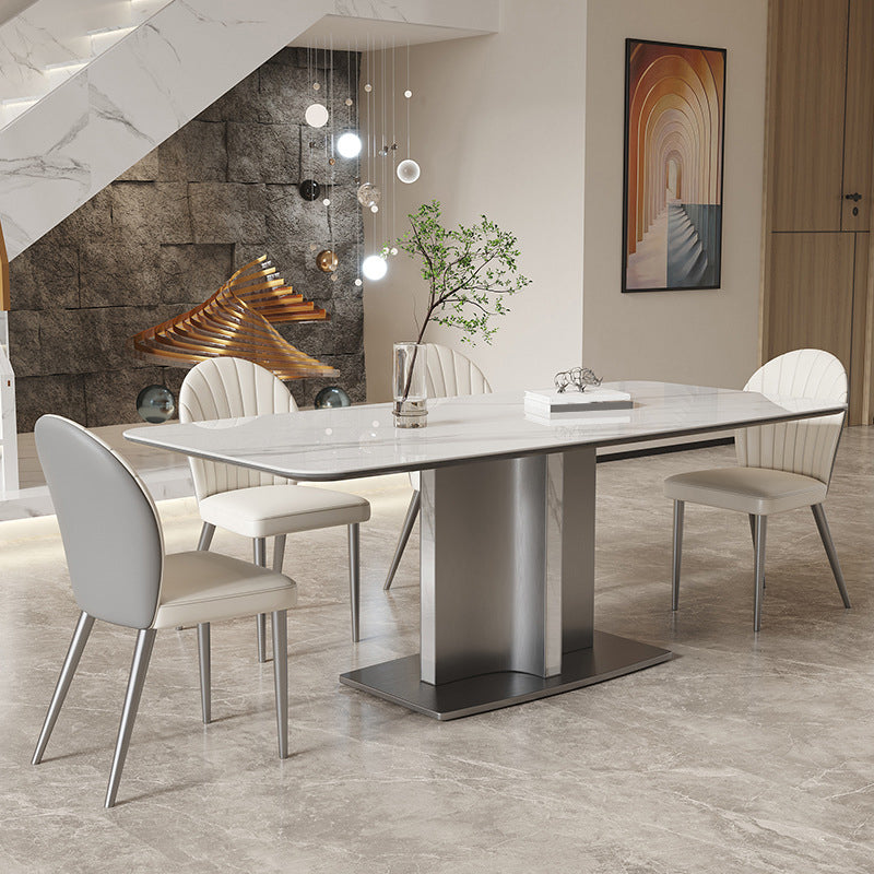 現代のサイドチェアメタルソリッドバックダイニングルーム屋内の椅子