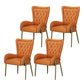 Glam Style Parsons Dining Arm Chair High Back Home Dining Chair Orange Faux Leather 4 Piece Set Clearhalo 'Dining Chairs' 'Dining Tables & Seating' 'dining_chair' 'furn' 'furn_dining_chair' 'Furniture' 'Kitchen & Dining Furniture' 6749406