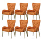 Glam Style Parsons Dining Arm Chair High Back Home Dining Chair Orange Faux Leather 6 Piece Set Clearhalo 'Dining Chairs' 'Dining Tables & Seating' 'dining_chair' 'furn' 'furn_dining_chair' 'Furniture' 'Kitchen & Dining Furniture' 6749407