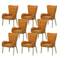 Glam Style Parsons Dining Arm Chair High Back Home Dining Chair Orange Flannel Fabric 8 Piece Set Clearhalo 'Dining Chairs' 'Dining Tables & Seating' 'dining_chair' 'furn' 'furn_dining_chair' 'Furniture' 'Kitchen & Dining Furniture' 6749420