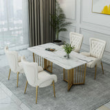 Glam Style Parsons Dining Arm Chair High Back Home Dining Chair Clearhalo 'Dining Chairs' 'Dining Tables & Seating' 'dining_chair' 'furn' 'furn_dining_chair' 'Furniture' 'Kitchen & Dining Furniture' 6749421