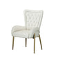Glam Style Parsons Dining Arm Chair High Back Home Dining Chair Off-White Faux Leather 1 Piece Clearhalo 'Dining Chairs' 'Dining Tables & Seating' 'dining_chair' 'furn' 'furn_dining_chair' 'Furniture' 'Kitchen & Dining Furniture' 6749422