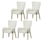 Glam Style Parsons Dining Arm Chair High Back Home Dining Chair Off-White Faux Leather 4 Piece Set Clearhalo 'Dining Chairs' 'Dining Tables & Seating' 'dining_chair' 'furn' 'furn_dining_chair' 'Furniture' 'Kitchen & Dining Furniture' 6749424