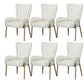 Glam Style Parsons Dining Arm Chair High Back Home Dining Chair Off-White Faux Leather 6 Piece Set Clearhalo 'Dining Chairs' 'Dining Tables & Seating' 'dining_chair' 'furn' 'furn_dining_chair' 'Furniture' 'Kitchen & Dining Furniture' 6749425
