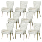 Glam Style Parsons Dining Arm Chair High Back Home Dining Chair Off-White Faux Leather 8 Piece Set Clearhalo 'Dining Chairs' 'Dining Tables & Seating' 'dining_chair' 'furn' 'furn_dining_chair' 'Furniture' 'Kitchen & Dining Furniture' 6749426
