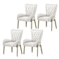 Glam Style Parsons Dining Arm Chair High Back Home Dining Chair Off-White Flannel Fabric 4 Piece Set Clearhalo 'Dining Chairs' 'Dining Tables & Seating' 'dining_chair' 'furn' 'furn_dining_chair' 'Furniture' 'Kitchen & Dining Furniture' 6749429
