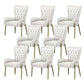 Glam Style Parsons Dining Arm Chair High Back Home Dining Chair Off-White Flannel Fabric 8 Piece Set Clearhalo 'Dining Chairs' 'Dining Tables & Seating' 'dining_chair' 'furn' 'furn_dining_chair' 'Furniture' 'Kitchen & Dining Furniture' 6749431