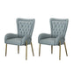 Glam Style Parsons Dining Arm Chair High Back Home Dining Chair Light Gray Faux Leather 2 Piece Set Clearhalo 'Dining Chairs' 'Dining Tables & Seating' 'dining_chair' 'furn' 'furn_dining_chair' 'Furniture' 'Kitchen & Dining Furniture' 6749433