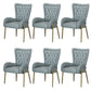 Glam Style Parsons Dining Arm Chair High Back Home Dining Chair Light Gray Faux Leather 6 Piece Set Clearhalo 'Dining Chairs' 'Dining Tables & Seating' 'dining_chair' 'furn' 'furn_dining_chair' 'Furniture' 'Kitchen & Dining Furniture' 6749435