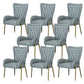 Glam Style Parsons Dining Arm Chair High Back Home Dining Chair Light Gray Faux Leather 8 Piece Set Clearhalo 'Dining Chairs' 'Dining Tables & Seating' 'dining_chair' 'furn' 'furn_dining_chair' 'Furniture' 'Kitchen & Dining Furniture' 6749436