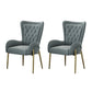 Glam Style Parsons Dining Arm Chair High Back Home Dining Chair Light Gray Flannel Fabric 2 Piece Set Clearhalo 'Dining Chairs' 'Dining Tables & Seating' 'dining_chair' 'furn' 'furn_dining_chair' 'Furniture' 'Kitchen & Dining Furniture' 6749438