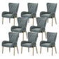 Glam Style Parsons Dining Arm Chair High Back Home Dining Chair Light Gray Flannel Fabric 8 Piece Set Clearhalo 'Dining Chairs' 'Dining Tables & Seating' 'dining_chair' 'furn' 'furn_dining_chair' 'Furniture' 'Kitchen & Dining Furniture' 6749441