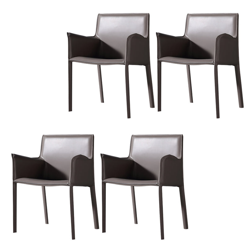屋内のコンテンポラリーチェアフェイクレザーソリッドダイニングルームチェア