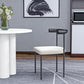 Modern Dining Side Chair Upholstered Armless Dining Chairs with Black Legs White Black 1 Piece Clearhalo 'Dining Chairs' 'Dining Tables & Seating' 'dining_chair' 'furn' 'furn_dining_chair' 'Furniture' 'Kitchen & Dining Furniture' 6749480