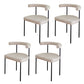 Modern Dining Side Chair Upholstered Armless Dining Chairs with Black Legs Beige 4 Piece Set Clearhalo 'Dining Chairs' 'Dining Tables & Seating' 'dining_chair' 'furn' 'furn_dining_chair' 'Furniture' 'Kitchen & Dining Furniture' 6749483