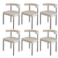 Modern Dining Side Chair Upholstered Armless Dining Chairs with Black Legs Beige 6 Piece Set Clearhalo 'Dining Chairs' 'Dining Tables & Seating' 'dining_chair' 'furn' 'furn_dining_chair' 'Furniture' 'Kitchen & Dining Furniture' 6749485