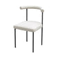 Modern Dining Side Chair Upholstered Armless Dining Chairs with Black Legs White 1 Piece Clearhalo 'Dining Chairs' 'Dining Tables & Seating' 'dining_chair' 'furn' 'furn_dining_chair' 'Furniture' 'Kitchen & Dining Furniture' 6749488