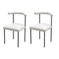 Modern Dining Side Chair Upholstered Armless Dining Chairs with Black Legs White 2 Piece Set Clearhalo 'Dining Chairs' 'Dining Tables & Seating' 'dining_chair' 'furn' 'furn_dining_chair' 'Furniture' 'Kitchen & Dining Furniture' 6749491