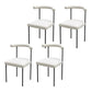 Modern Dining Side Chair Upholstered Armless Dining Chairs with Black Legs White 4 Piece Set Clearhalo 'Dining Chairs' 'Dining Tables & Seating' 'dining_chair' 'furn' 'furn_dining_chair' 'Furniture' 'Kitchen & Dining Furniture' 6749493