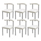 Modern Dining Side Chair Upholstered Armless Dining Chairs with Black Legs White 6 Piece Set Clearhalo 'Dining Chairs' 'Dining Tables & Seating' 'dining_chair' 'furn' 'furn_dining_chair' 'Furniture' 'Kitchen & Dining Furniture' 6749494