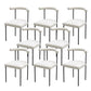 Modern Dining Side Chair Upholstered Armless Dining Chairs with Black Legs White 8 Piece Set Clearhalo 'Dining Chairs' 'Dining Tables & Seating' 'dining_chair' 'furn' 'furn_dining_chair' 'Furniture' 'Kitchen & Dining Furniture' 6749496