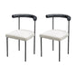 Modern Dining Side Chair Upholstered Armless Dining Chairs with Black Legs White Black 2 Piece Set Clearhalo 'Dining Chairs' 'Dining Tables & Seating' 'dining_chair' 'furn' 'furn_dining_chair' 'Furniture' 'Kitchen & Dining Furniture' 6749497