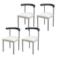Modern Dining Side Chair Upholstered Armless Dining Chairs with Black Legs White Black 4 Piece Set Clearhalo 'Dining Chairs' 'Dining Tables & Seating' 'dining_chair' 'furn' 'furn_dining_chair' 'Furniture' 'Kitchen & Dining Furniture' 6749498