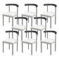 Modern Dining Side Chair Upholstered Armless Dining Chairs with Black Legs White Black 8 Piece Set Clearhalo 'Dining Chairs' 'Dining Tables & Seating' 'dining_chair' 'furn' 'furn_dining_chair' 'Furniture' 'Kitchen & Dining Furniture' 6749500
