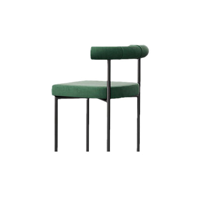 Modern Dining Side Chair Upholstered Armless Dining Chairs with Black Legs Blackish Green 1 Piece Clearhalo 'Dining Chairs' 'Dining Tables & Seating' 'dining_chair' 'furn' 'furn_dining_chair' 'Furniture' 'Kitchen & Dining Furniture' 6749501