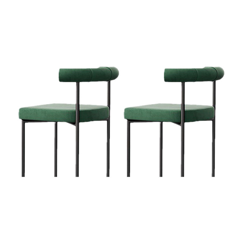 Modern Dining Side Chair Upholstered Armless Dining Chairs with Black Legs Blackish Green 2 Piece Set Clearhalo 'Dining Chairs' 'Dining Tables & Seating' 'dining_chair' 'furn' 'furn_dining_chair' 'Furniture' 'Kitchen & Dining Furniture' 6749502