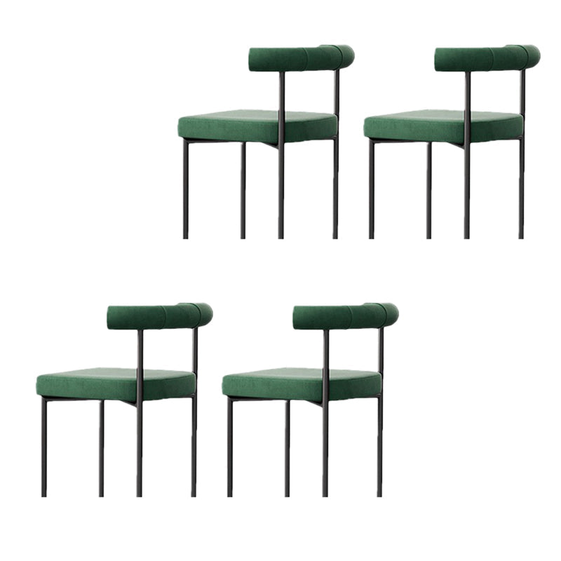 Modern Dining Side Chair Upholstered Armless Dining Chairs with Black Legs Blackish Green 4 Piece Set Clearhalo 'Dining Chairs' 'Dining Tables & Seating' 'dining_chair' 'furn' 'furn_dining_chair' 'Furniture' 'Kitchen & Dining Furniture' 6749503