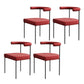 Modern Dining Side Chair Upholstered Armless Dining Chairs with Black Legs Rose Red 4 Piece Set Clearhalo 'Dining Chairs' 'Dining Tables & Seating' 'dining_chair' 'furn' 'furn_dining_chair' 'Furniture' 'Kitchen & Dining Furniture' 6749508