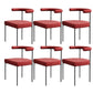 Modern Dining Side Chair Upholstered Armless Dining Chairs with Black Legs Rose Red 6 Piece Set Clearhalo 'Dining Chairs' 'Dining Tables & Seating' 'dining_chair' 'furn' 'furn_dining_chair' 'Furniture' 'Kitchen & Dining Furniture' 6749509