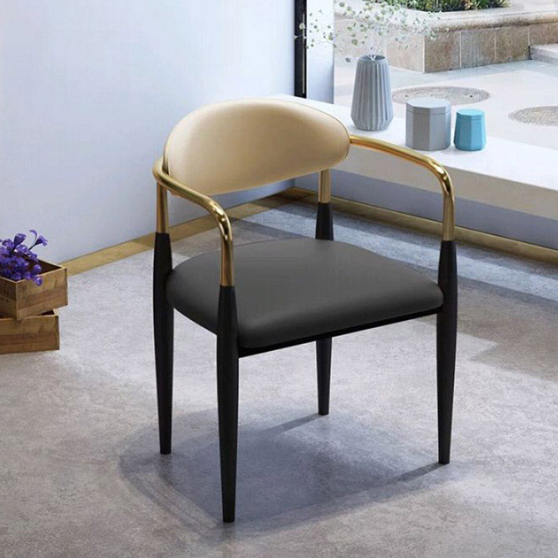 Faux Leather Dining Side Chair Open Back Dining Side Chair for Home Black 1 Piece Clearhalo 'Dining Chairs' 'Dining Tables & Seating' 'dining_chair' 'furn' 'furn_dining_chair' 'Furniture' 'Kitchen & Dining Furniture' 6749513