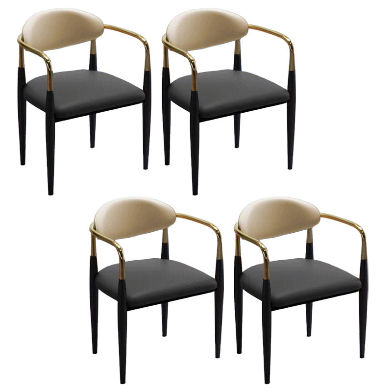 Faux Leather Dining Side Chair Open Back Dining Side Chair for Home Black 4 Piece Set Clearhalo 'Dining Chairs' 'Dining Tables & Seating' 'dining_chair' 'furn' 'furn_dining_chair' 'Furniture' 'Kitchen & Dining Furniture' 6749517
