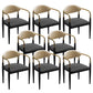 Faux Leather Dining Side Chair Open Back Dining Side Chair for Home Black 8 Piece Set Clearhalo 'Dining Chairs' 'Dining Tables & Seating' 'dining_chair' 'furn' 'furn_dining_chair' 'Furniture' 'Kitchen & Dining Furniture' 6749520