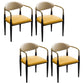 Faux Leather Dining Side Chair Open Back Dining Side Chair for Home Yellow 4 Piece Set Clearhalo 'Dining Chairs' 'Dining Tables & Seating' 'dining_chair' 'furn' 'furn_dining_chair' 'Furniture' 'Kitchen & Dining Furniture' 6749536
