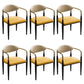 Faux Leather Dining Side Chair Open Back Dining Side Chair for Home Yellow 6 Piece Set Clearhalo 'Dining Chairs' 'Dining Tables & Seating' 'dining_chair' 'furn' 'furn_dining_chair' 'Furniture' 'Kitchen & Dining Furniture' 6749538