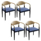 Faux Leather Dining Side Chair Open Back Dining Side Chair for Home Blue 4 Piece Set Clearhalo 'Dining Chairs' 'Dining Tables & Seating' 'dining_chair' 'furn' 'furn_dining_chair' 'Furniture' 'Kitchen & Dining Furniture' 6749542