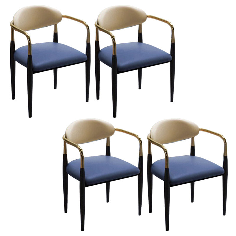Faux Leather Dining Side Chair Open Back Dining Side Chair for Home Blue 4 Piece Set Clearhalo 'Dining Chairs' 'Dining Tables & Seating' 'dining_chair' 'furn' 'furn_dining_chair' 'Furniture' 'Kitchen & Dining Furniture' 6749542