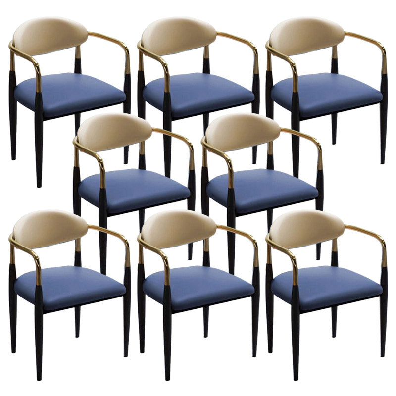 Faux Leather Dining Side Chair Open Back Dining Side Chair for Home Blue 8 Piece Set Clearhalo 'Dining Chairs' 'Dining Tables & Seating' 'dining_chair' 'furn' 'furn_dining_chair' 'Furniture' 'Kitchen & Dining Furniture' 6749544