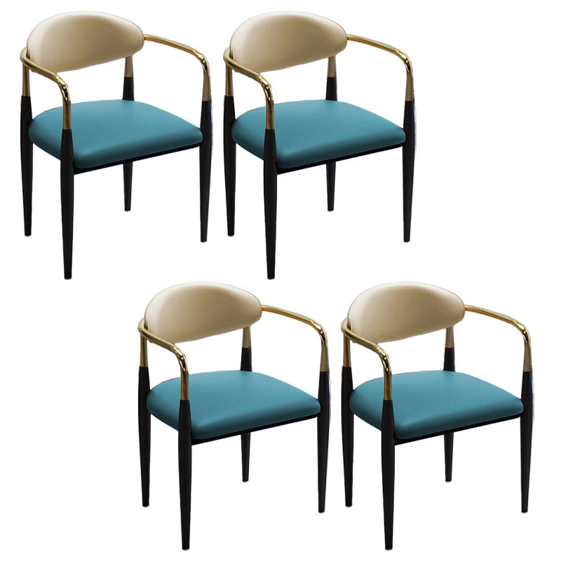 Faux Leather Dining Side Chair Open Back Dining Side Chair for Home Green 4 Piece Set Clearhalo 'Dining Chairs' 'Dining Tables & Seating' 'dining_chair' 'furn' 'furn_dining_chair' 'Furniture' 'Kitchen & Dining Furniture' 6749547