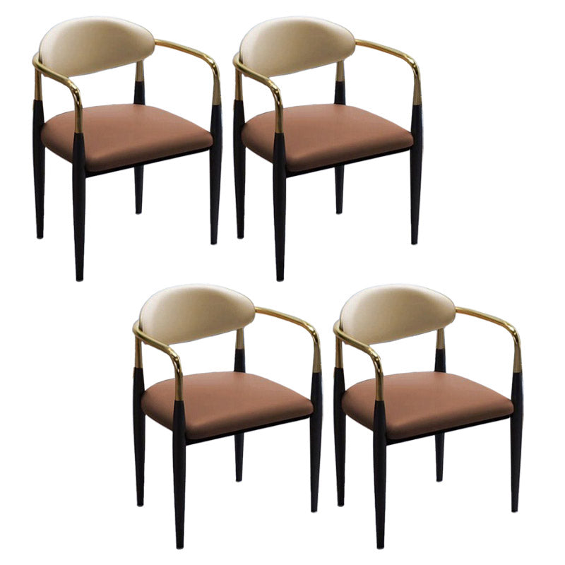 Faux Leather Dining Side Chair Open Back Dining Side Chair for Home Coffee 4 Piece Set Clearhalo 'Dining Chairs' 'Dining Tables & Seating' 'dining_chair' 'furn' 'furn_dining_chair' 'Furniture' 'Kitchen & Dining Furniture' 6749552