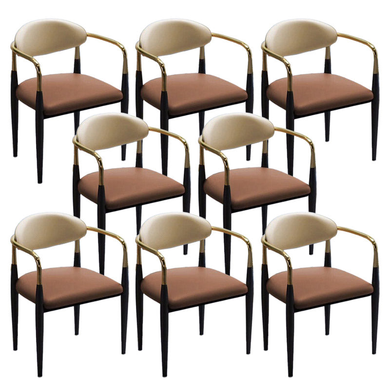 Faux Leather Dining Side Chair Open Back Dining Side Chair for Home Coffee 8 Piece Set Clearhalo 'Dining Chairs' 'Dining Tables & Seating' 'dining_chair' 'furn' 'furn_dining_chair' 'Furniture' 'Kitchen & Dining Furniture' 6749554